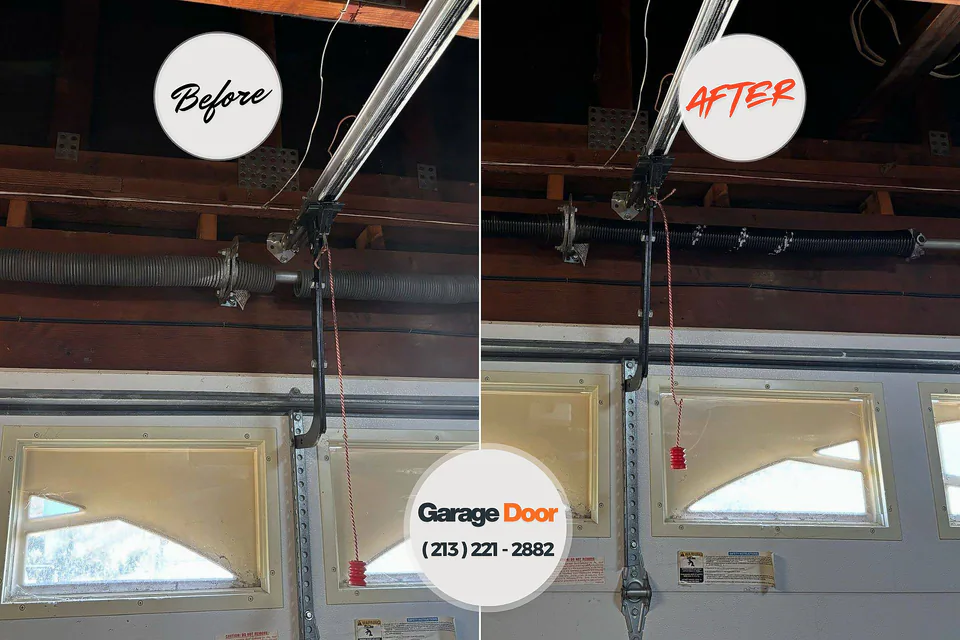 Before and after: garage door repair Bonney Lake, WA